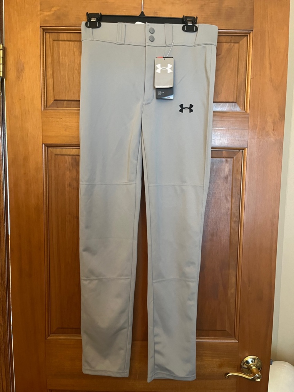 Under Armour Light Gray Performance Baseball Pants with Black Logo